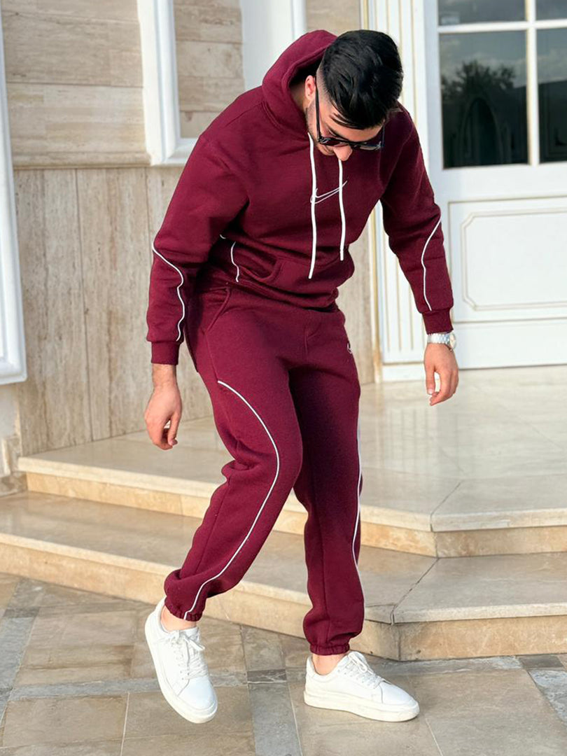 Ensemble Nike Sweat à Capuche & Jogging Rouge Bordeaux