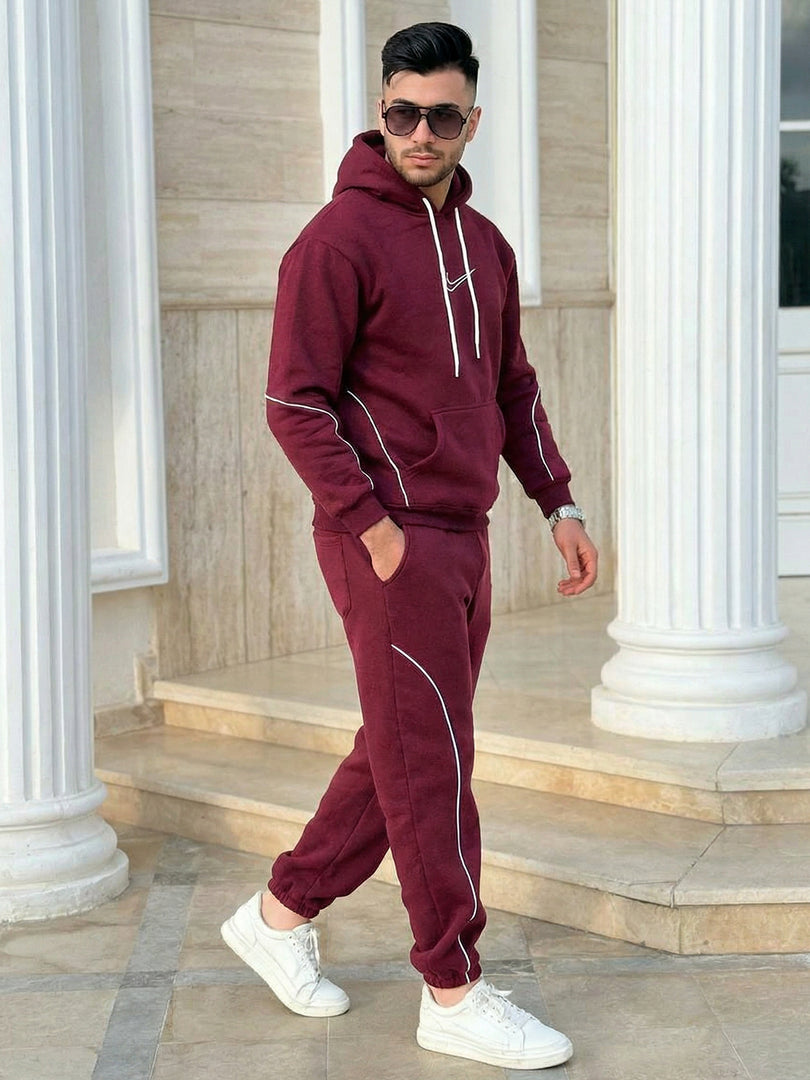 Ensemble Nike Sweat à Capuche & Jogging Rouge Bordeaux
