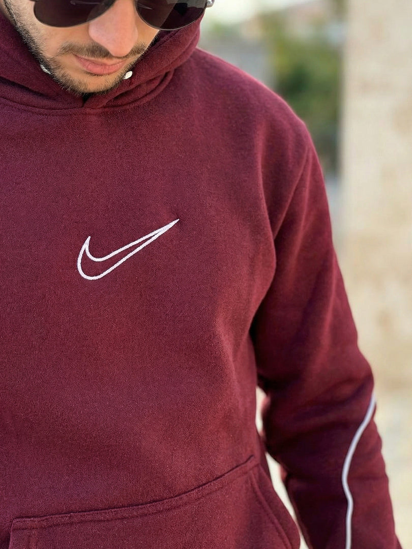 Ensemble Nike Sweat à Capuche & Jogging Rouge Bordeaux