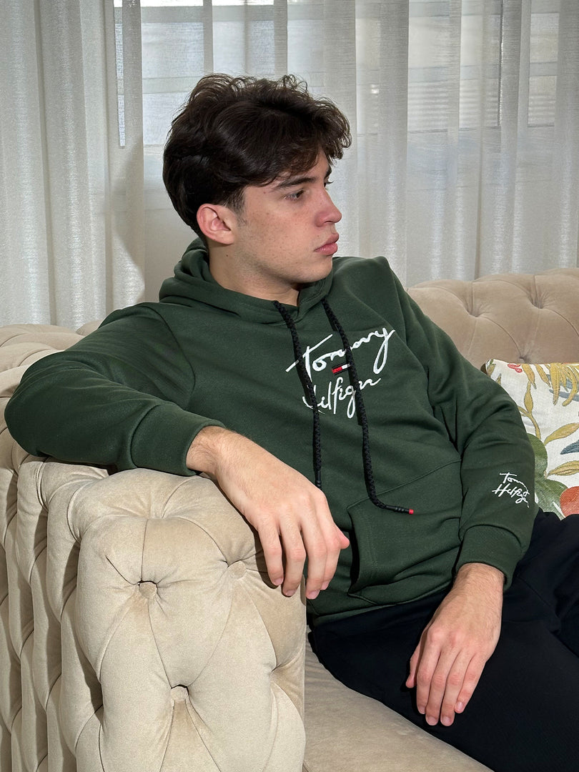 Sweat à Capuche Tommy Hilfiger Vert