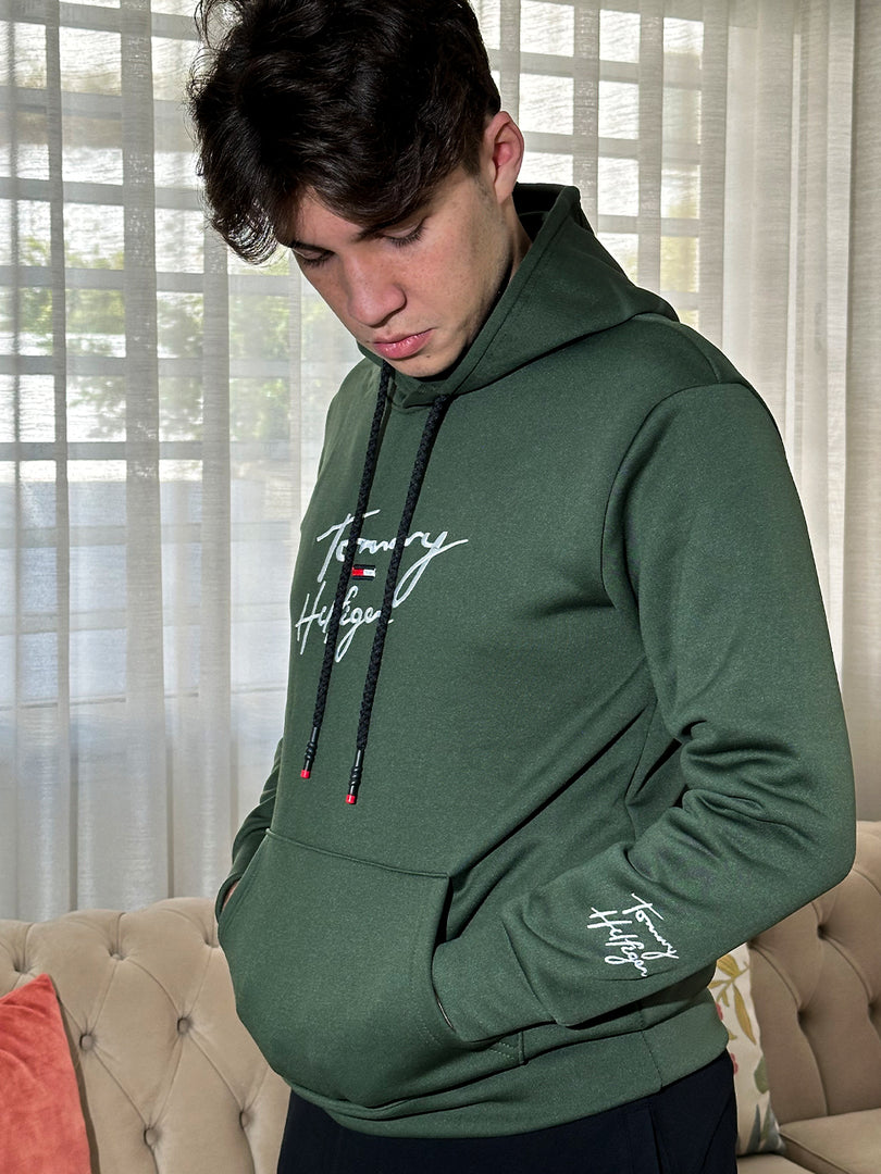 Sweat à Capuche Tommy Hilfiger Vert