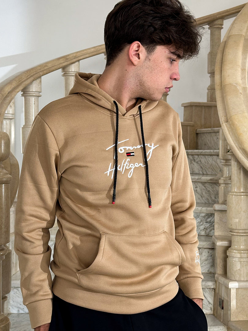 Sweat à Capuche Tommy Hilfiger Beige