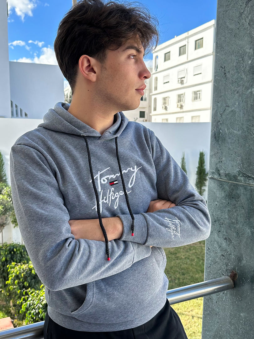 Sweat à Capuche Tommy Hilfiger Gris