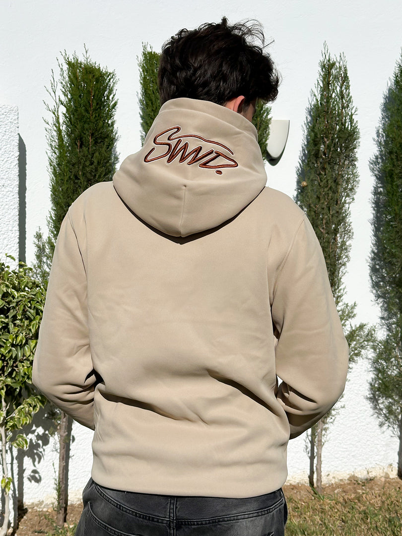 Sweat à capuche brodé STWD Beige
