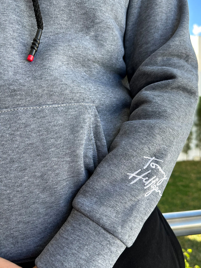Sweat à Capuche Tommy Hilfiger Gris