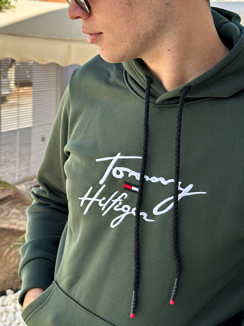 Sweat à Capuche Tommy Hilfiger Vert