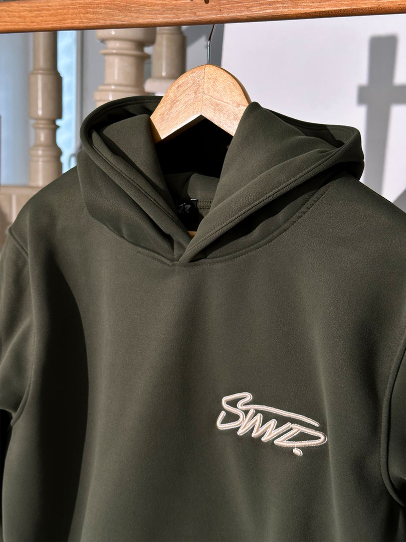 Sweat à capuche brodé STWD Vert