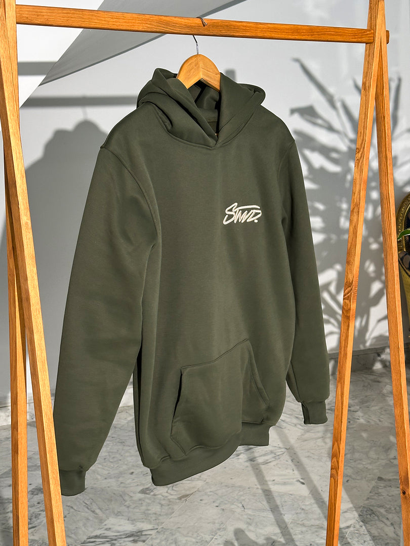 Sweat à capuche brodé STWD Vert