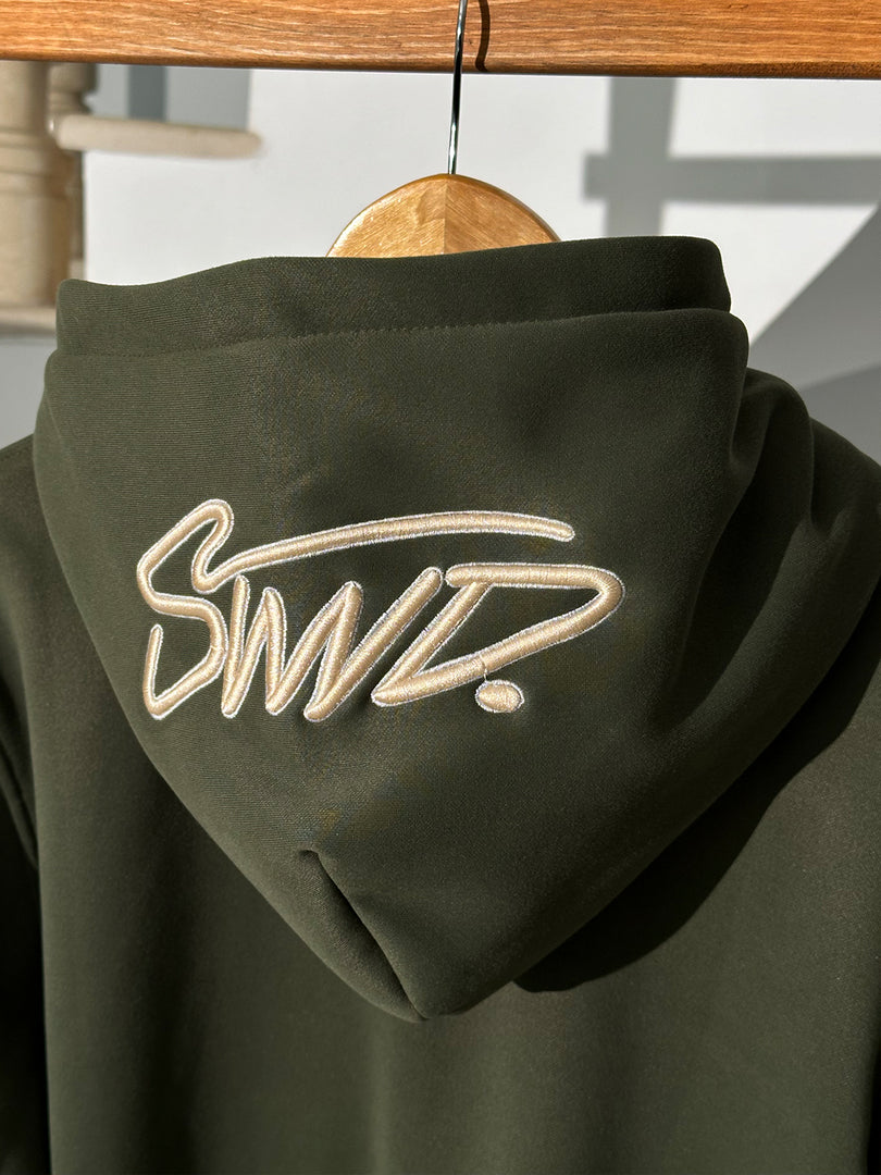 Sweat à capuche brodé STWD Vert