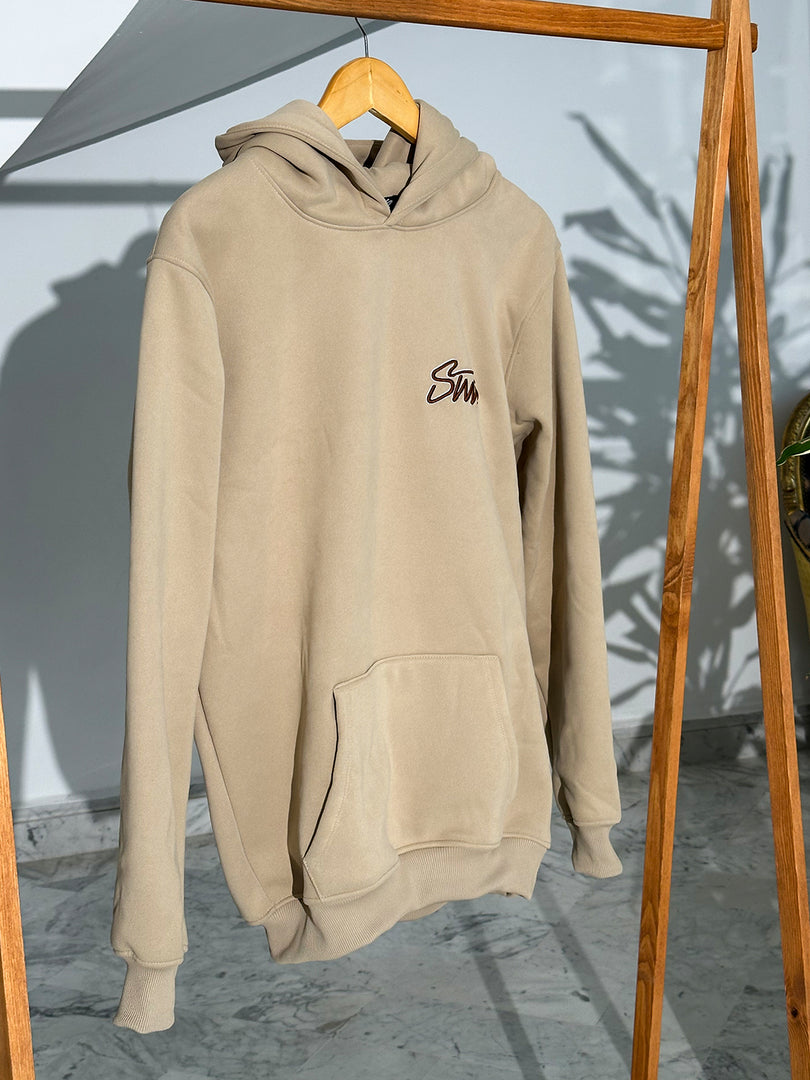 Sweat à capuche brodé STWD Beige