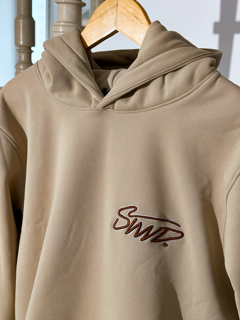 Sweat à capuche brodé STWD Beige