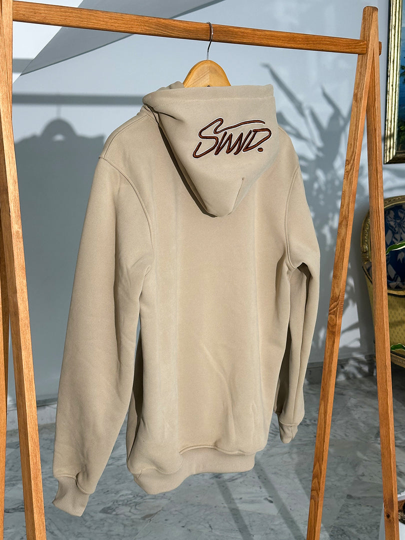 Sweat à capuche brodé STWD Beige