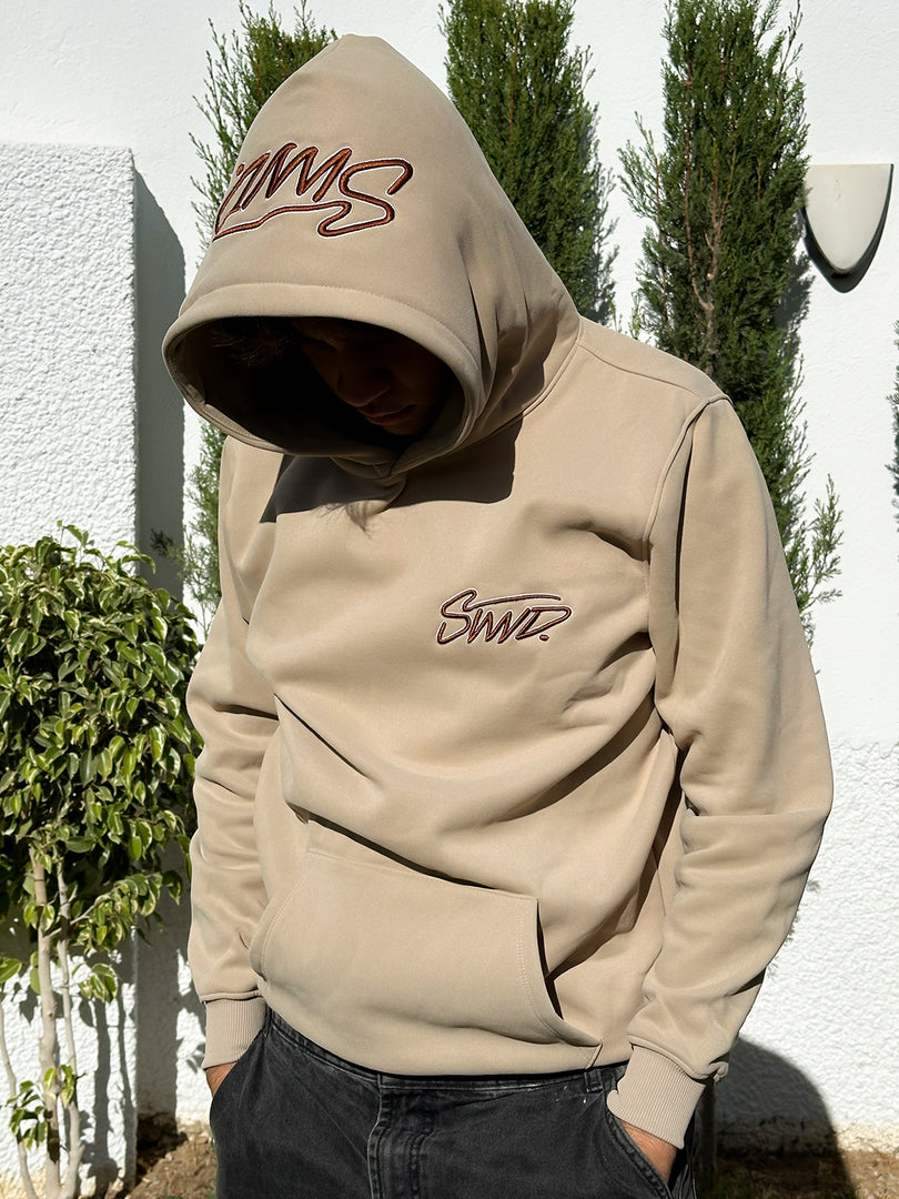 Sweat à capuche brodé STWD Beige