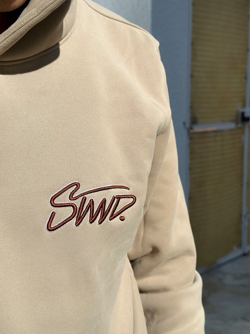 Sweat à capuche brodé STWD Beige