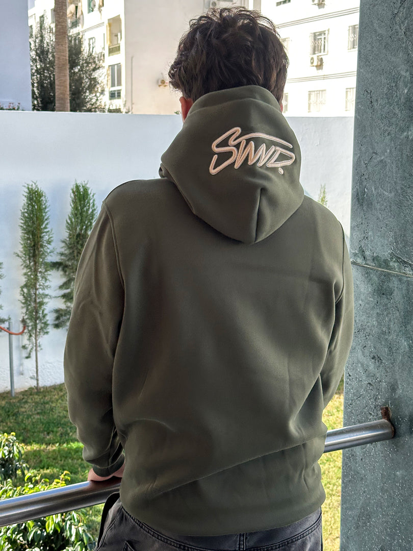 Sweat à capuche brodé STWD Vert