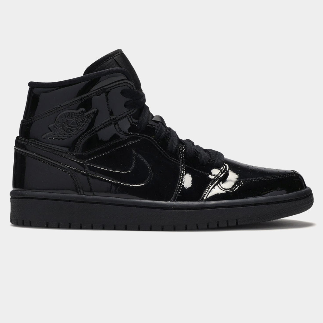 Nike Air Jordan 1 Mid Patent Triple Black