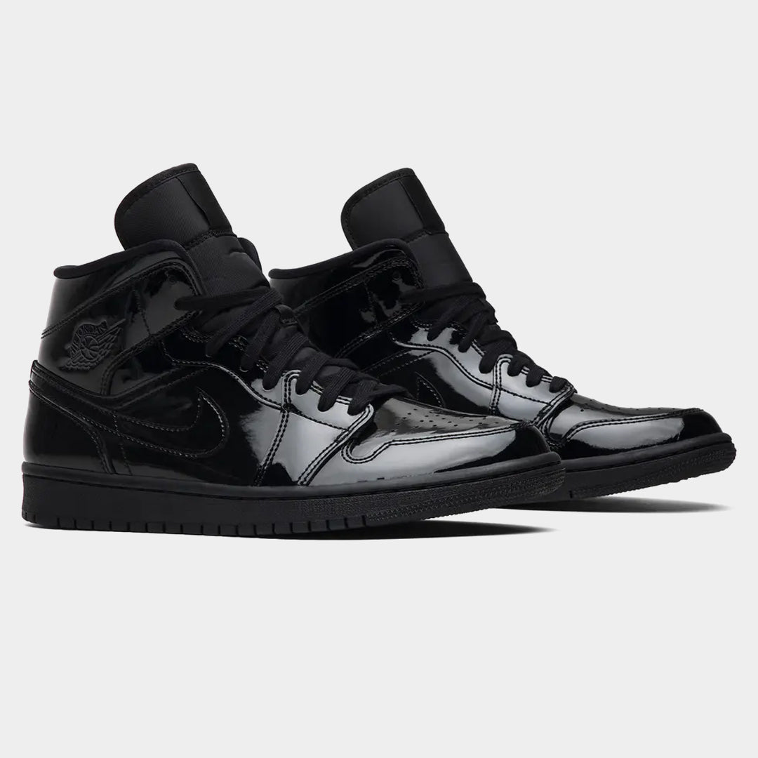 Nike Air Jordan 1 Mid Patent Triple Black