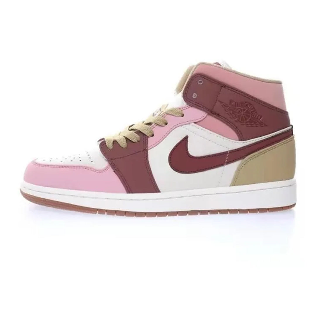 Nike Air Jordan 1 Mid Tan-Red bean