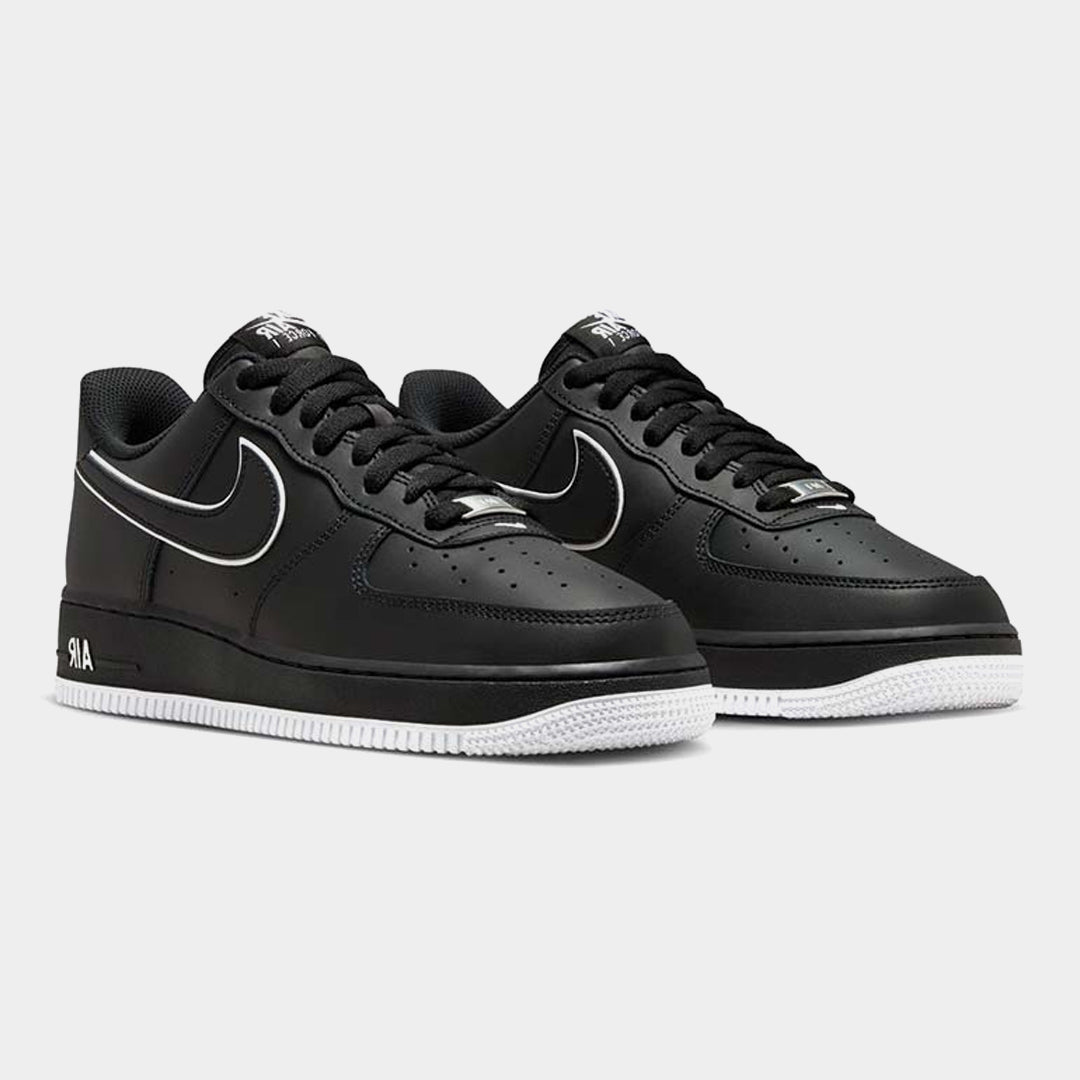 Nike Air Force 1 '07 Black White Outlined Swoosh
